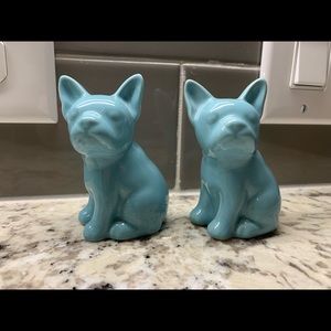 Blue French Bulldog Salt Shakers